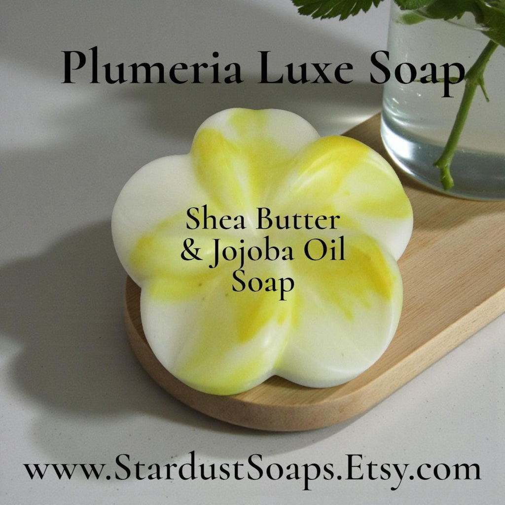 Plumeria Luxe Spa Soap – Handmade Shea Butter & Jojoba Oil Soap | Moisturizing Floral Body Bar, Artisan Skin Care Gift