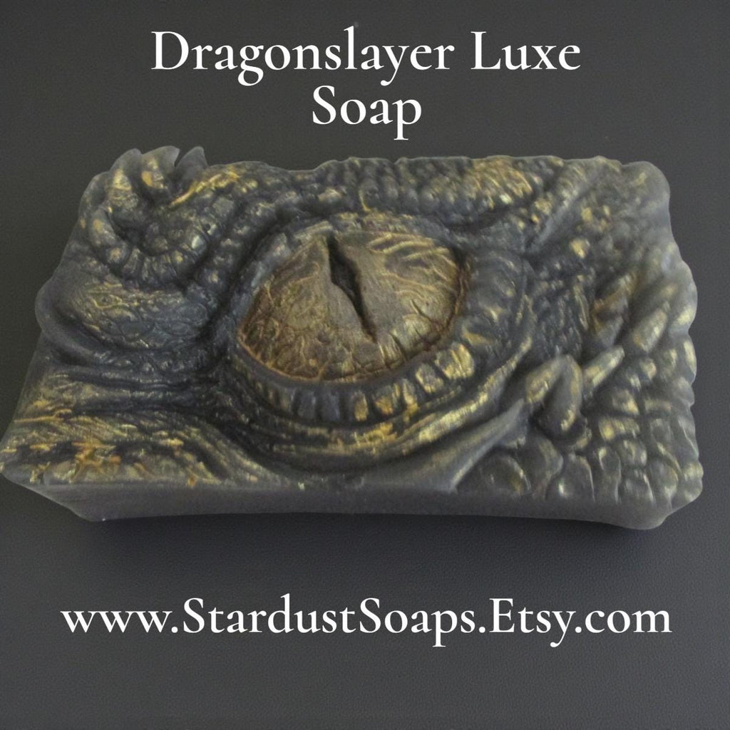 Dragonslayer Soap – Dragon Eye Handmade Soap Bar | Black & Gold Gothic Fantasy Artisan Soap, Moisturizing Jojoba Oil Fantasy Gift Soap