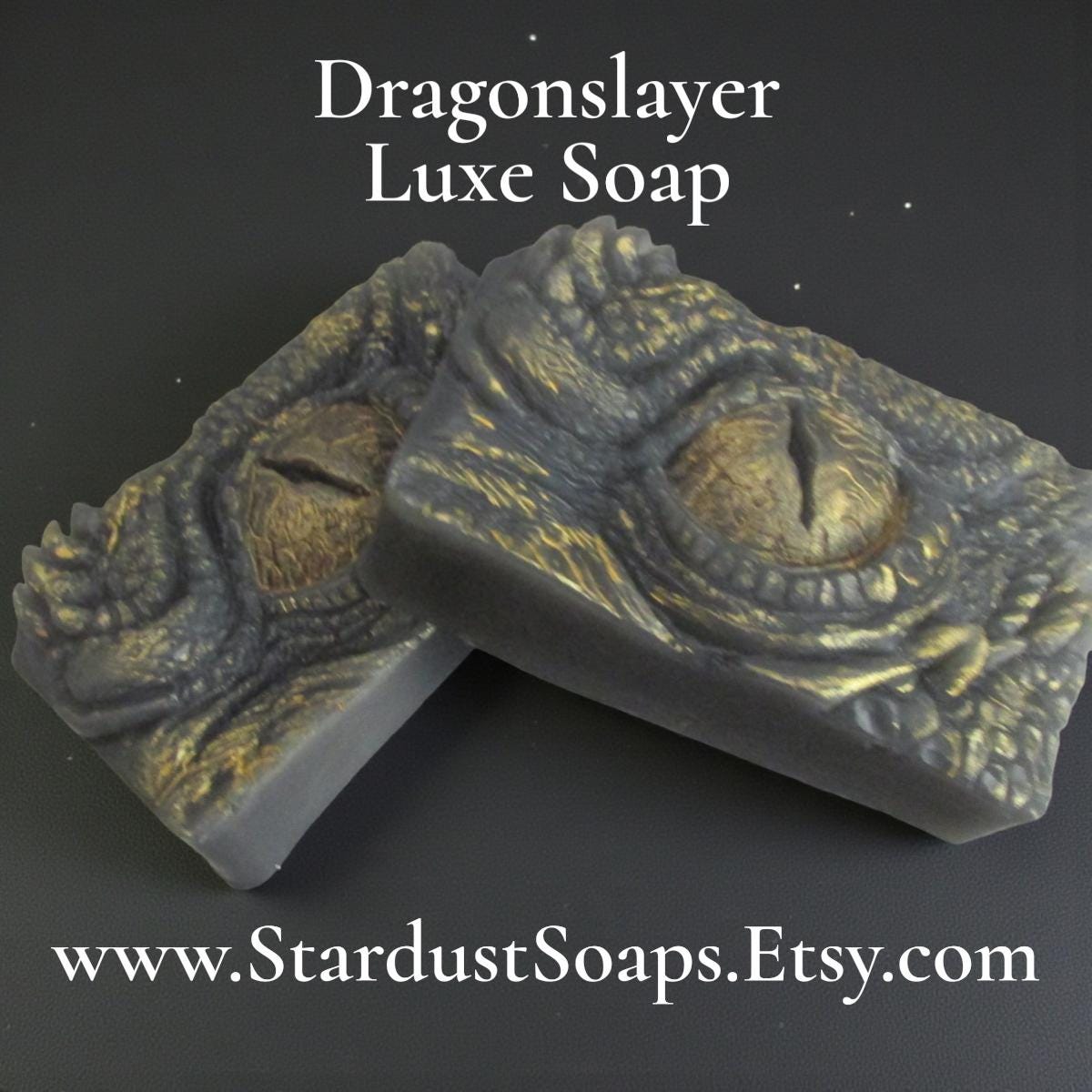 Dragonslayer Soap – Dragon Eye Handmade Soap Bar | Black & Gold Gothic Fantasy Artisan Soap, Moisturizing Jojoba Oil Fantasy Gift Soap