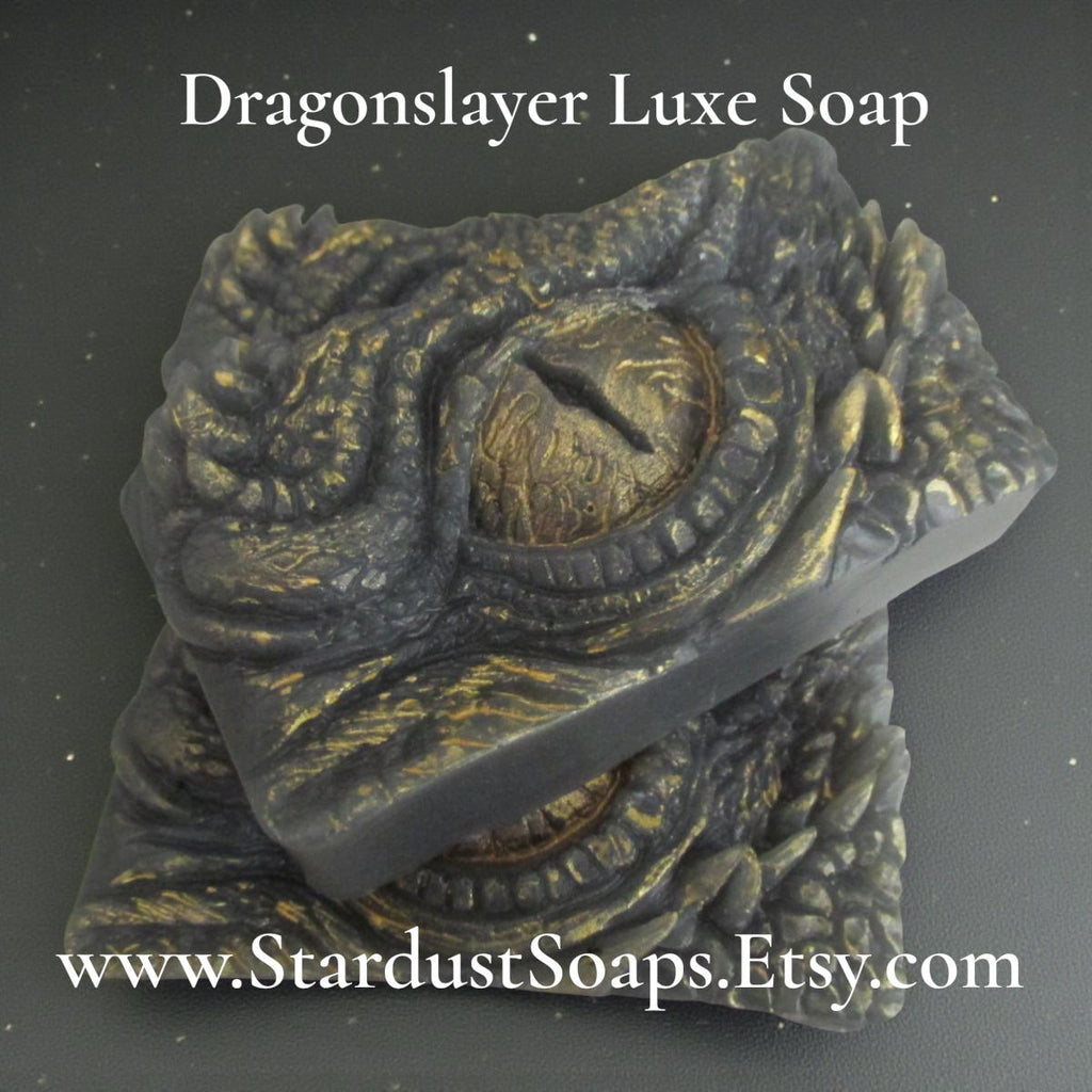 Dragonslayer Soap – Dragon Eye Handmade Soap Bar | Black & Gold Gothic Fantasy Artisan Soap, Moisturizing Jojoba Oil Fantasy Gift Soap
