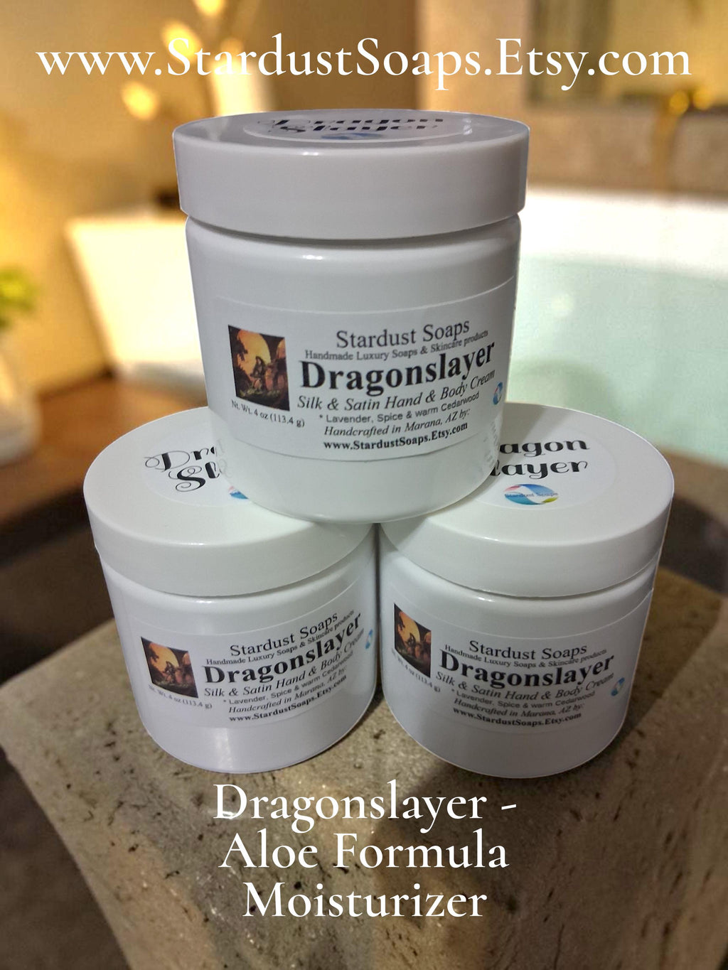 Dragonslayer Hand, Face and Body Cream | Luxurious Moisturizing Body Butter | Handmade Natural Skin Cream for Dry Skin | 4 oz