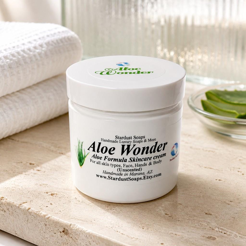 Ultra Moisturizing Aloe Wonder Cream | Unscented Aloe and Shea Butter Moisturizer for Sensitive Skin | Hydrating Natural Face & Body Cream
