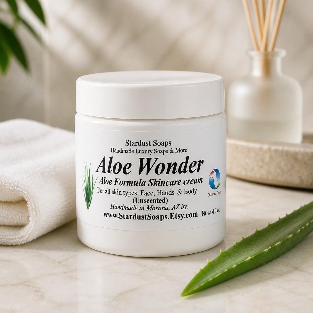 Ultra Moisturizing Aloe Wonder Cream | Unscented Aloe and Shea Butter Moisturizer for Sensitive Skin | Hydrating Natural Face & Body Cream